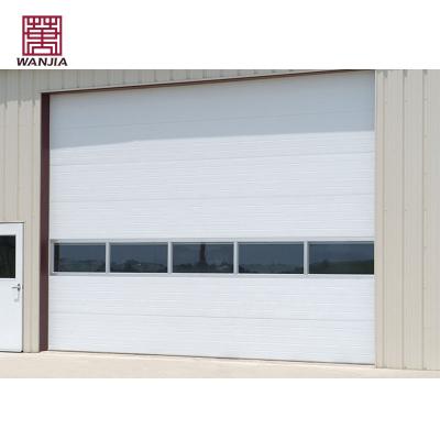 China Sound Insulation WANJIA Sectional Overhead Garage Door Customized Commercial Automatic Aluminium Glass Garage Door for sale