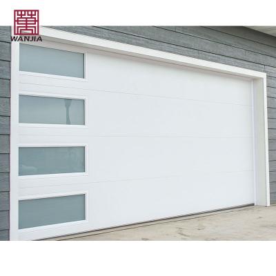 China Sound Insulation WANJIA Automatic Aluminum Alloy Glass Garage Door Customized Commercial Automatic Garage Doors for sale