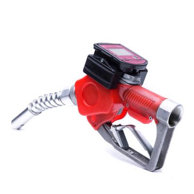 China K-28 Automatic Diesel Gasoline Fuel Nozzle Gasoline Refill Regulator with Built-in 3/4 Turbine Electronic Flow Meter for sale