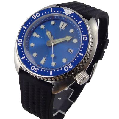 China Sapphire Crystal Blue Chapter NH35A Black Movement Swept Date Mechanical Automatic Waterproof Men Watch for sale