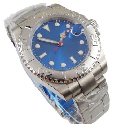 China Date 40mm BLIGER Sapphire Glass Blue Dial Steel strap nh35 Miyota automatic movement men's mechanical watches for sale