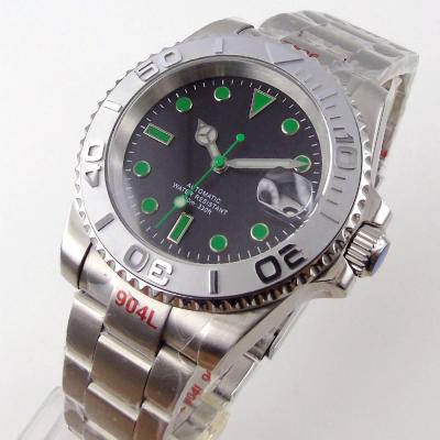 China Automatic Date 40mm Sapphire Glass 10ATM NH35 Miyota Automatic Luminous Waterproof Black Diver Men's Watch Oyster Strap for sale