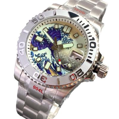 China 20atm Automatic Ceramic Dive Men's Dial Automatic Date Kanagawa Watch Surfing 40mm Luminous Bezel Luxury NH35A for sale