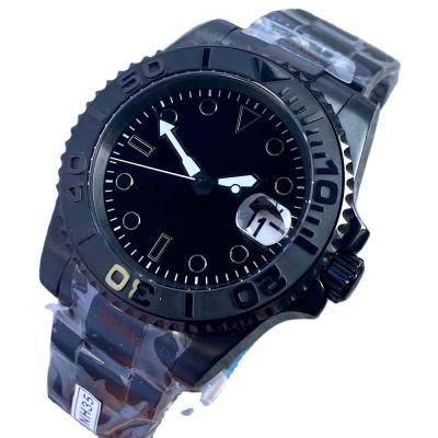 China 40mm Bliger Black Dial PVD Case Luminous Sapphire Glass Japan NH35A Automatic Indexes Men Watch for sale