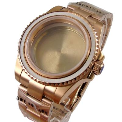 China Fashion\40mm Automatic Watch Case Full Gold Dress Fit NH35 Miyota Luxury Popular Movement SOUS For Men's Mechanical Watch for sale