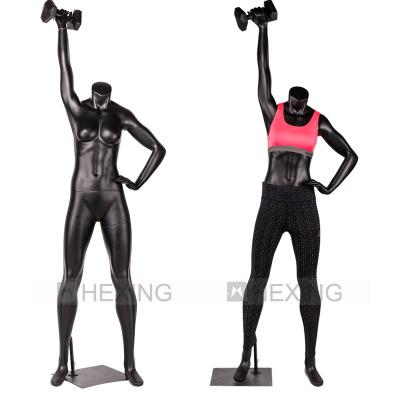 China Fiberglass Plus Size Women Player Dumbbell Lift Female Sports Mannequin for sale