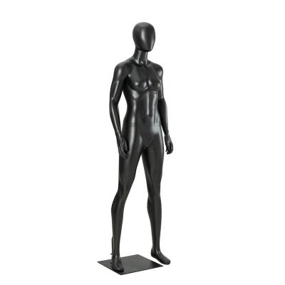 China Sports Faceless Full Body Fiberglass Black Color Woman Display Sports Female Mannequins for sale