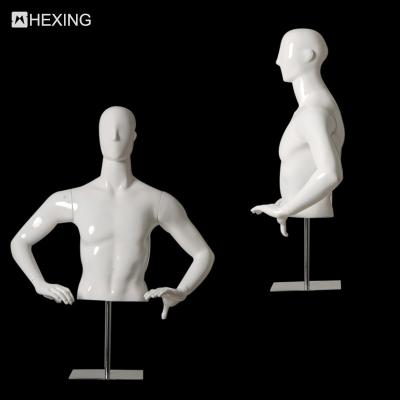 China Glossy White Body Head Abstract Over Half Size Male Mannequin for sale