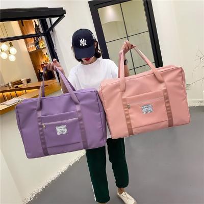 China Fashion Big Size 55cm Hot Selling Sports Fleece Tote Training Yoga Weekend Gym Gymnasium Foldable Cuboid Tote Luggage Travel Bag for sale