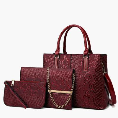 China Fashion Ladies Bags Handbag Set European And American Style Messenger Bag With Wallet Three Piece Set for sale