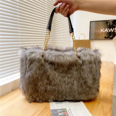 China Fashion Winter Fur Handbags Plush Bags Luxury Women Handbags Handbags For Women for sale