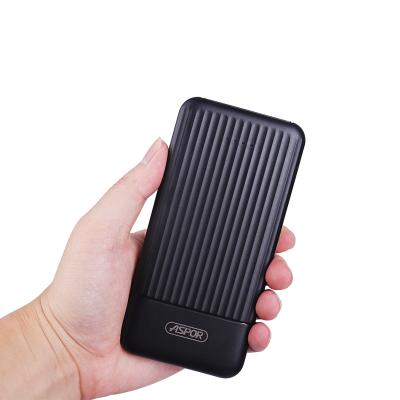 China Easy Quick Charging Carry ASPOR A323 Wholesale Price Top One Portable Power Bank 10000mAh Sell Black//White Color for sale