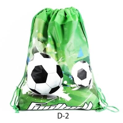 China Printed Nonwoven Bag Children's Double-Sided Football Package Pouch Drawstring Gift for sale