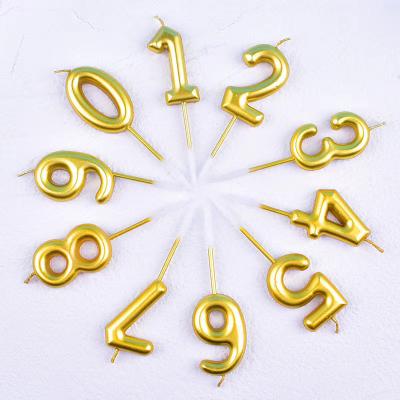 China Cake decorating props Amazon style popular numeral candy color number birthday cake candle decoration festival party supplier gold for sale