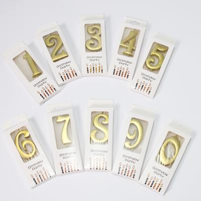 China Cake decorating props Amazon style popular numeral candy color number birthday cake candle decoration festival party supplier gold for sale