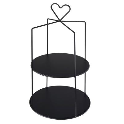 China Wedding Party Cupcake Stand Iron Art Happy Birthday Stand Popular Hot Selling Metal Cake Decoration White And Black for sale