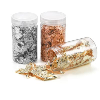 China Rose Copper Paint Meta Leaf Disposable Metal Jar Bottle 3g 5g 10g 15g DIY Paint Metal Craft Gold Foil Flakes Silver for sale