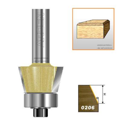 China ARDEN A0206 Cnc Milling Machine CNC Router Bit 1/2 Bevel Angle Combo Milling Cutter With Bearing for sale