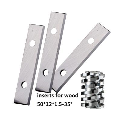 China Wood Cutting 30/40/50/60x12x1.5mm CTT Head Cutter Spiral 35 Degree Knife Carbide Inserts for sale