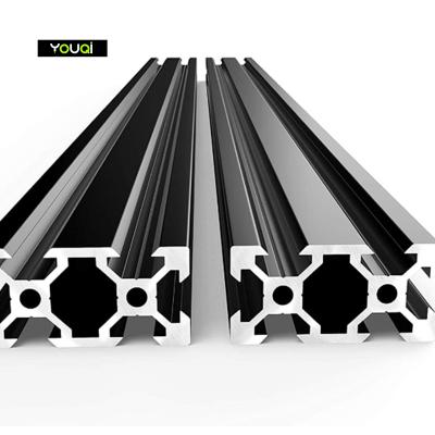 China Aluminum Alloy - 6063 T5 YouQi European Standard Anodized Black V Type Linear Rail 2040 Aluminum Extrusion Profile for sale