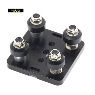 China 3D printer/CNC YouQi small V-wheel with plate for 2020 Aluminum profile for CNC and 3D printer Parts Kossel Black wheel for sale