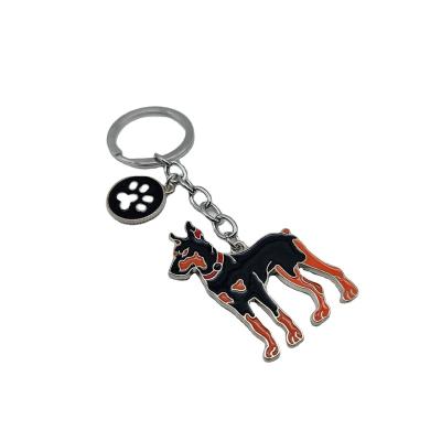 China Supermarket Use Custom Dog Key Chain Promotional Cute Animal Metal Enamel Dog Key Chain for sale