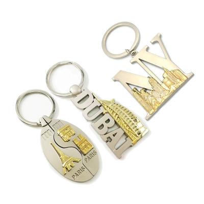 China Hot Popular City Tourist Souvenir DUBAI Supermarket Use Key Chain Souvenir Keychain Key Chain Custom Logo Metal Luxury Keychain for sale