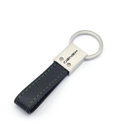 China Supermarket Use Zhongshan Professional Custom Craft Custom Laser Engrave Logo PU Leather Key Chain With Logo for sale