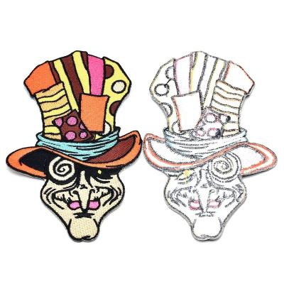 China High Quality Fashion Embroidered Label 3D Woven Logo Garment Clothing Skull Custom Iron On Embroidery Patch for sale