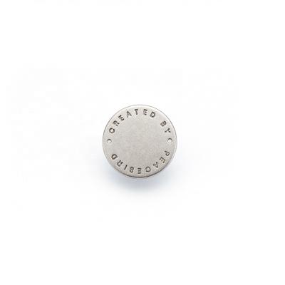 China OEM Nickel Free Logo Metal Jean Button Brass Custom Made Zinc Alloy Botones For Fashion Clothing Accessories for sale