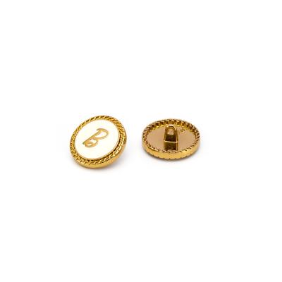 China Oeko-Tex Nickel Free Logo Embossed Metal Shank Button Custom Gold Sewing Botones For Coat Jacket for sale