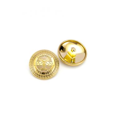 China High Quality Custom Logo Embossed Metal Shank Button Nickel Free Gold Sewing Botones For Apparel for sale