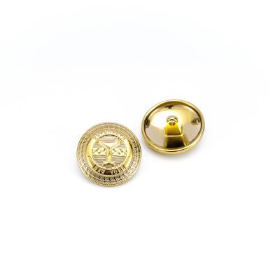 China Trade Assurance Embossed Nickel Free Metal Leg Button Botones In Gold Zinc Alloy For Coat for sale