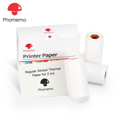 China Heat-Resistant Phomemo Printer Paper 50m White Self-Adhesive Thermal Labels for M02/M02 Pro/M03/M02S Pocket Blue tooth Thermal Printer for sale