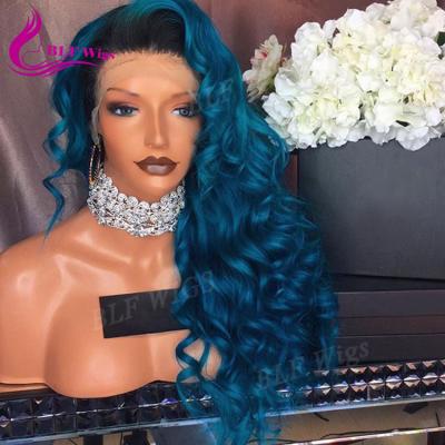 China Lace Front Wig, European Ombre Glueless Green Ombre Hair Wave 1B Human Hair Wigs For Black Women for sale