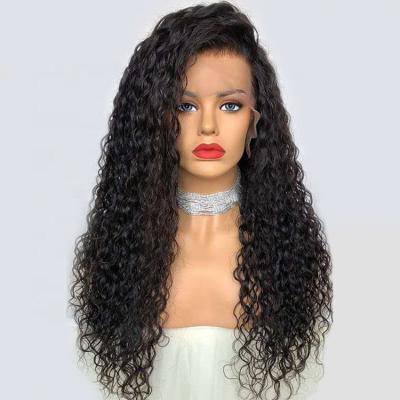 China HD CURLY Lace Up Raw Cambodian Lace Front Wigs With Bleached Knots Human Virgin Hair for sale