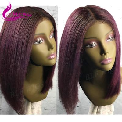 China Silky Straight Cambodian Virgin Hair Grade 9A Wave Lace Wig Purple Full Human Hair Wig for sale