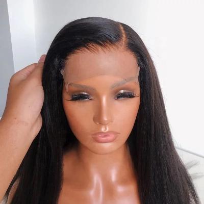 China Cheap Brazilian Yaki Full Lace Hair Wig, 100% Real Human Hair Wigs, Remy Human Hair Silk Base Full Lace Wig for sale