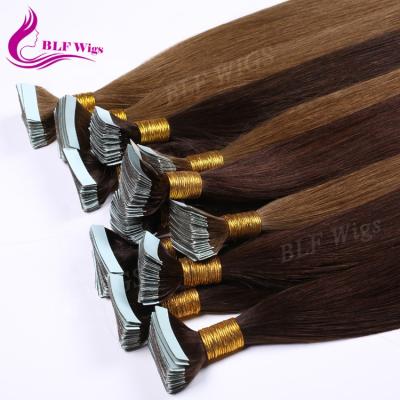 China 2.5g/piece 100% Virgin Human Hair Wholesale Double Wave Silky Straight Remy Human Hair Straight Tape In Hair Extension for sale