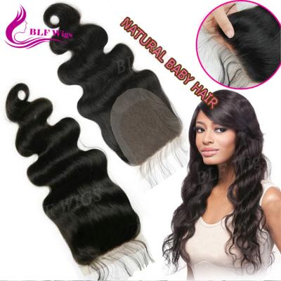 China Wholesale Cheap Brazilian Body Wave Lace Closure, Remy Lace Front Closure With Baby Hair for sale