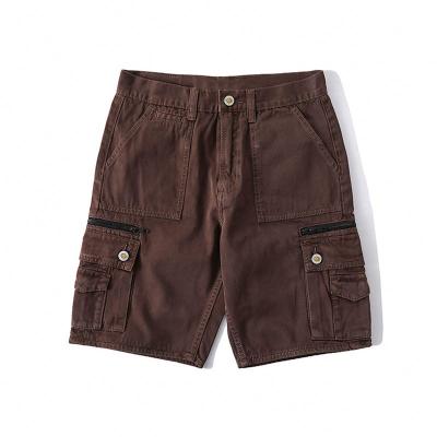 China Anti-Wrinkle Retro Summer Brown Wash Water Suits Shorts Mens Cargo Shorts for sale