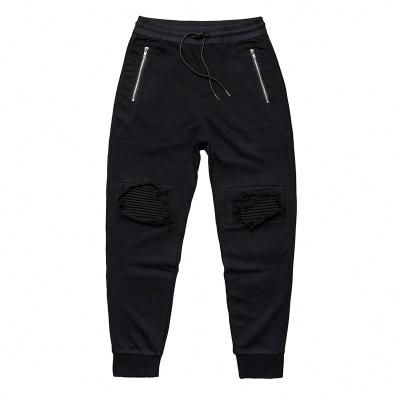 China Anti-Wrinkle Logo Cargo Pants Men's Casual Cargo Pants Custom Made In Black for sale