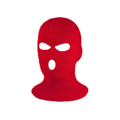 China COMMON Winter 3 Hole Knitted Face Mask Outdoor Sports Full Face Cover Ski Mask Warm Knit Balaclava For Adult for sale