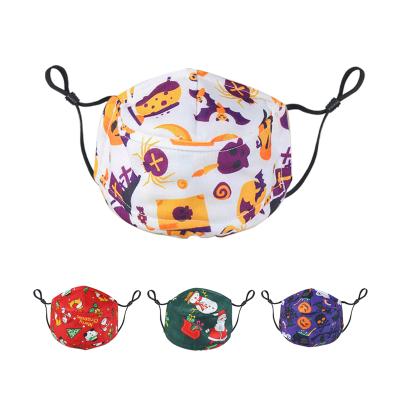 China Custom Made Double Sided Cotton Cloth Mask Halloween Christmas Mask Mascarillas Kids Pattern Breathable Design for sale