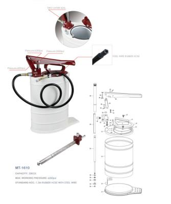 China YD-Y00009 Manual Oil Bucket Grease Pump with 20L 20L Capacity for sale