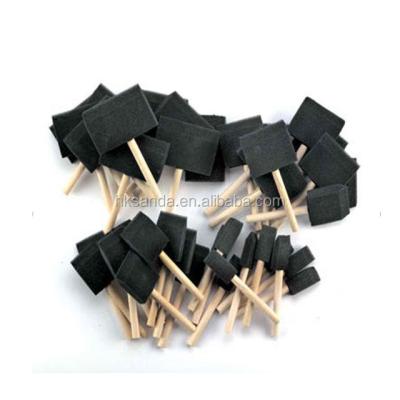 China Mini Wood Handle Wood Handle Hign Density Black Foam Paint Brush for sale