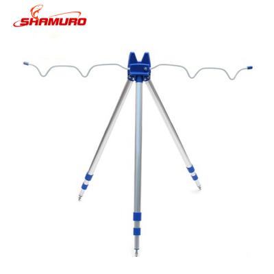 China Adjustable Aluminum Fishing Rod Holder Fishing Tripod With Adjustable Telescopic Legs for sale