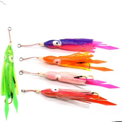 China Octopus Rubber Soft Squid Lines Lure Trolling Hooks for Tuna Sea Bass Fishing for sale