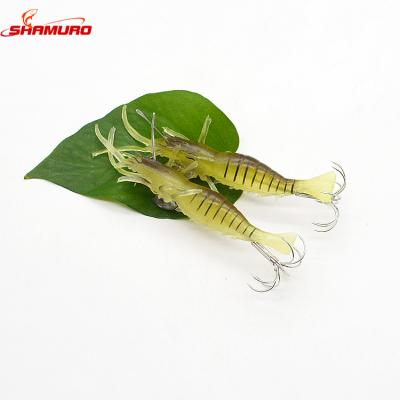 China Hard Artificial Silicone 8cm Fishing 13.5g Shrimp Lure Prawn Bait With Jigs Hook for sale