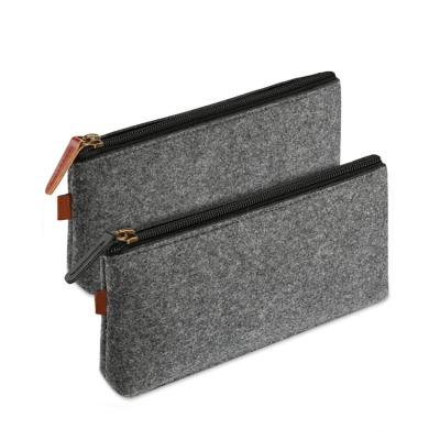 China Portable Multi-Function Felt Bag Fashion Pouch Zipper Felt Bag Cosmetic Pencil Case School Stationery Pouch for sale